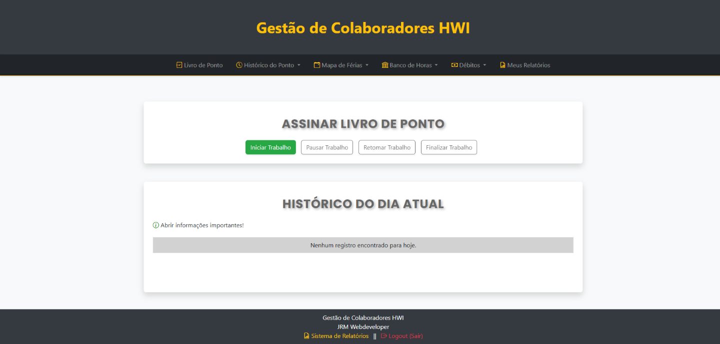 Gestão de horas e férias